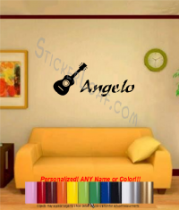 Personalized Acoustic Guitar Wall Decal