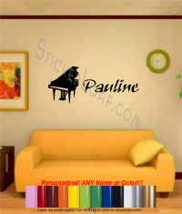 Personalized Grand Piano Wall Decal