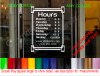 Storefront Window Decal w/Custom Hours