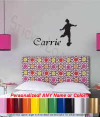 Personalized Soccer Girl Wall Decal