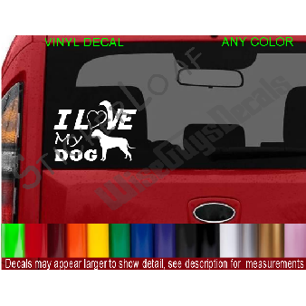 I Love My Dog Decal Image