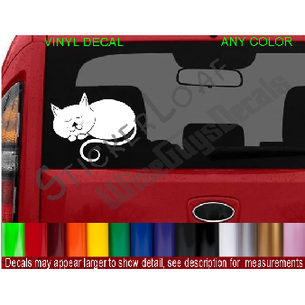 Cat Sleeping Decal Pet Kitten Sticker Image