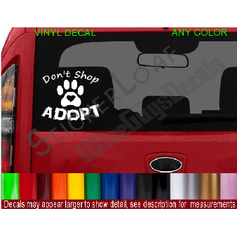 Dont Shop Adopt Decal Rescue Paw Image