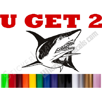 Shark Decal Boating BeachLife Stickers Beach Image