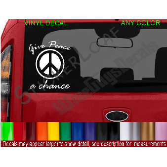 Peace Sign Initial Decal Sticker Image