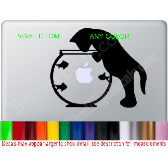 CAT FISHBOWL Laptop Decal Sticker Apple Macbook HP Image