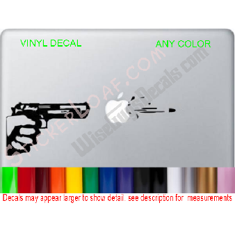 Gun Shooting Laptop Decal Sticker Apple Macbook HP Image