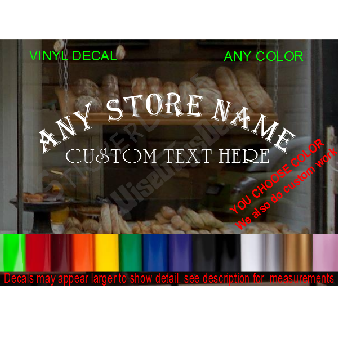 CUSTOM TEXT StoreFront Window Decal Business Shop Image