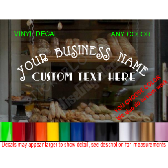 CUSTOM TEXT StoreFront Window Decal Business Shop Image