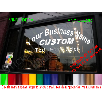 CUSTOM TEXT StoreFront Window Decal Business Shop Image