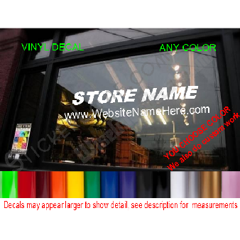 CUSTOM TEXT StoreFront Window Decal Business Shop Image