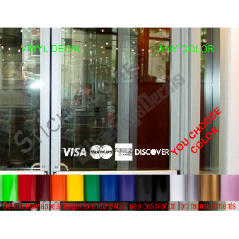 Credit Card Logos Window Decal Business Shop Image