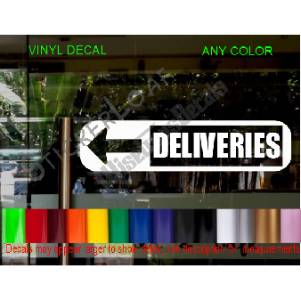 DELIVERIES Other Door Arrow Business Window Decal Image