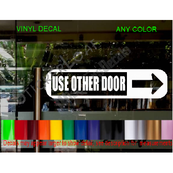 USE Other Door Arrow Business Shop Window Decal Image