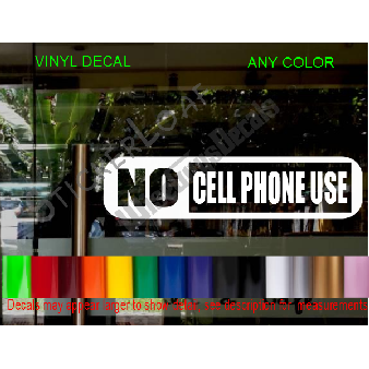 NO CELL PHONE USE Sign Business Window Shop Decal Image