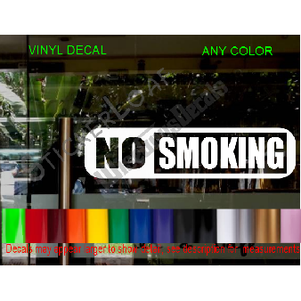 NO SMOKING Sign Business Window Shop Decal Image