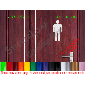 Mens Bathroom Restroom Decal Door Sticker Image