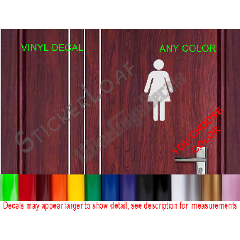 Womens Bathroom Ladies Restroom Decal Door Sticker Image