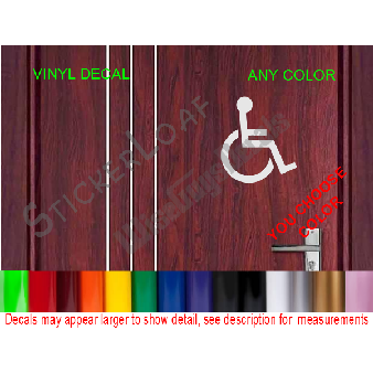 Handicap Restroom Decal Door Sticker Mens Ladies Image