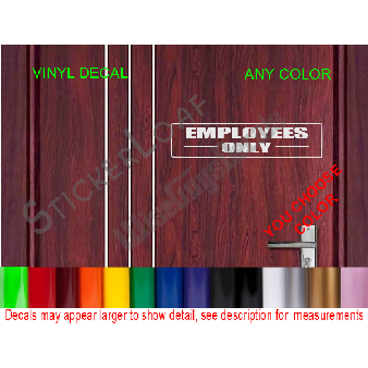 Employees Only Decal Window Business Shop Office Image