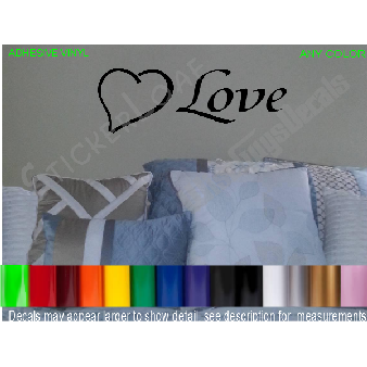 LOVE Heart Wall decal Sticker Bedroom Romance Image