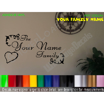 Custom Family Name Wall decal Sticker Living Room Image