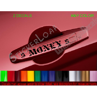 MONEY Door Handle DECALS Dollar signs $ (SET 2) Image