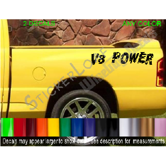 V8 POWER Truck Bed Bedside DECALS (SET OF TWO) Image