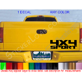 4x4 SPORT Tailgate Decal Image