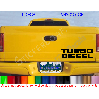 TURBO DIESEL Truck Tailgate Corner Decal Image