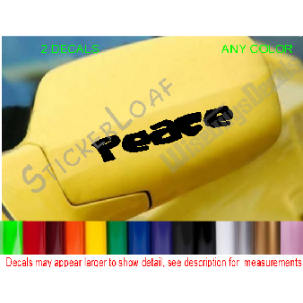 PEACE Car Truck Side Mirror DECALS (SET 2) Image