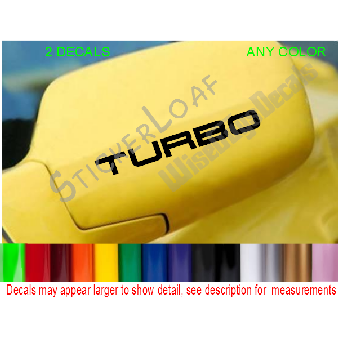 TURBO Car Truck Side Mirror DECALS (SET 2) Image