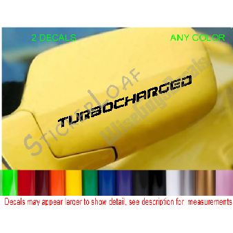 TURBOCHARGED Car Truck Side Mirror DECALS (SET 2) Image