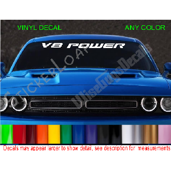 V8 POWER Car Truck Windshield Visor Decal Image