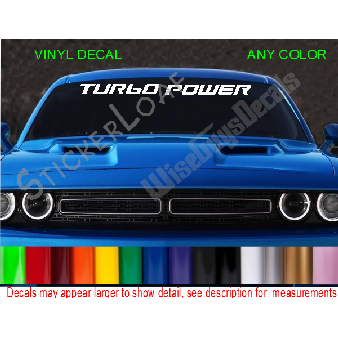 TURBO POWER Car Truck Windshield Visor Decal Image