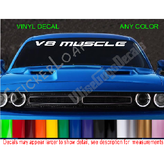 V8 MUSCLE Car Truck Windshield Visor Decal Image