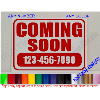 COMING SOON Custom Personalized Window SIGN Store Image