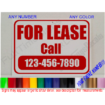 FOR LEASE Custom Personalized Window SIGN Rental Image