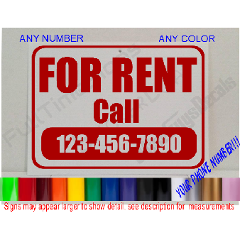 FOR RENT Custom Personalized Window SIGN house apt Image