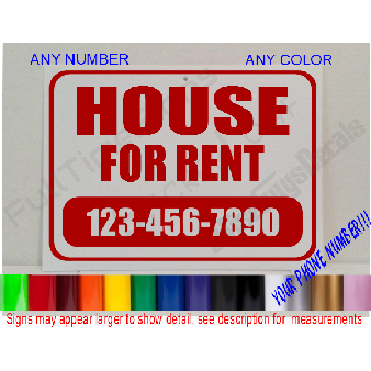 HOUSE FOR RENT Custom Personalized Window SIGN Image