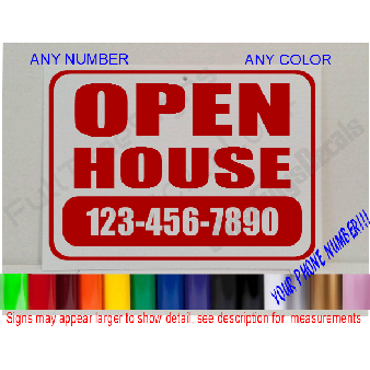 OPEN HOUSE Custom Personalized Window SIGN Image