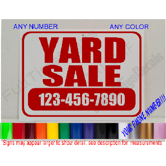 YARD SALE Custom Personalized Window SIGN Image