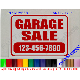 GARAGE SALE Custom Personalized Window SIGN Image