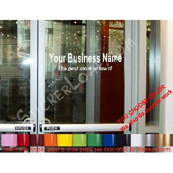 CUSTOM TEXT StoreFront Window Decal Business Shop Image