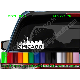 Chicago City Skyline cityscape decal Sticker Image