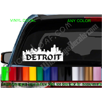 Detroit City Skyline cityscape decal Sticker Image