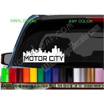 Detroit motor City Skyline cityscape decal Sticker Image