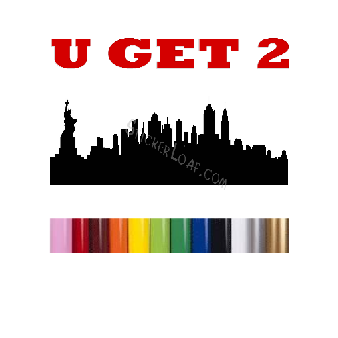 New York City Skyline cityscape decal Sticker Image