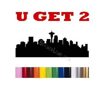 Seattle City Skyline cityscape decal Sticker Image