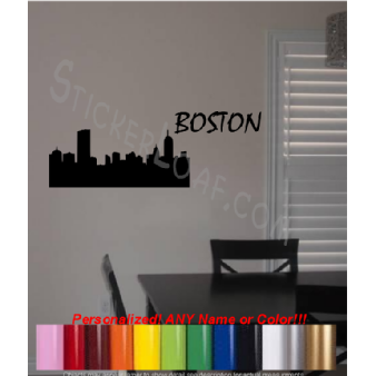 Boston MA City Skyline cityscape decal Sticker Image